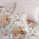 WRENSONGE Floral Quilt Set King Size, 3 Piece Reversible Lightweight Soft Bedspread Coverlet, Garden Farmhouse Botanical Diamond Stitched Bedding Set with 2 Pillow Shams for All Seasons