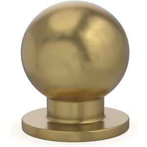 homdiy 10 Pack Champagne Bronze Cabinet Knobs, Round Satin Brass Drawer Dresser Handles Ball Metal Kitchen Hardware for Cupboard, 1 Inch