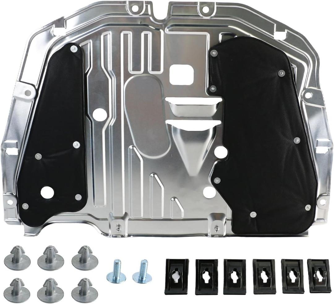 Engine Splash Shield fit for Honda Civic 2016 2017 2018 2019 2020 2021, Aluminum Alloy Front Engine Case Guard Under Car Shield Cover Replace OEM 74110-TBA-A00, 90674-TY2-A01