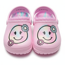 Smiley Face Size 13 Pink Children's Clogs Slip-on Slides Non-Slip Beach