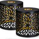 Metal Pendant Lamp Shades Set of 2, Cylinder Metal Lamp Shade Light Fixture Replacement Metal Globe with 1-5/8-Inch Fitter Opening, Diameter 4.75 Height 5.0" (Chrysanthemum)