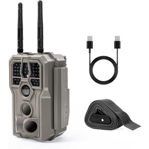 GardePro E8 2.0 WiFi Trail Camera (NonCellular), 4K Video & 64MP Photo, 165ft LongRange Dual Antennas, Live View, NoGlow IR Night Vision, Motion Detection