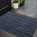 LUMI Ultra Thin Door Mat Indoor Entrance, Washable Entryway Mat with Non Slip Rubber Backing, Stain&Fade Resistant Doormat for Floor, Hallway, Porch, 20"x32", Wave
