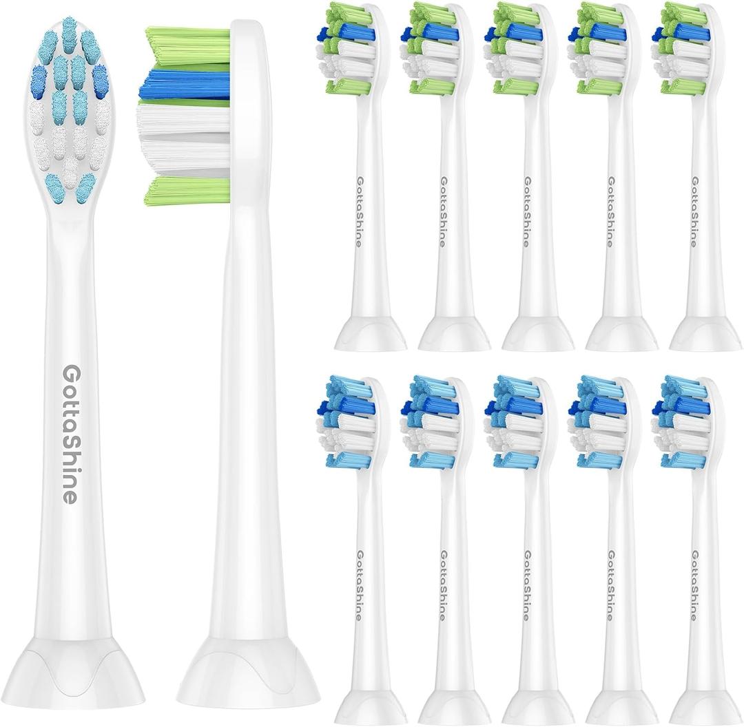Replacement Toothbrush Heads for Philips Sonicare Plaque Control Toothbrush Heads Compatible with Click-on Electric Toothbrush Handles, 12 Pack White