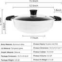 Hot Pot with Divider for Induction Cooker Dual Sided Soup Cookware Two-flavor Chinese Shabu Shabu Pot for Home Party Family Gathering, 4.5 Quart (White)