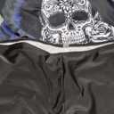 Rosegal Womens Plus Size Skull Rose Tie Dye Print Cinched Ruched Tie Boyshorts Tankini Swimsuit Set (3XL, Blue)
