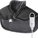 Bedsure Heating Pad for Neck and Shoulders and Back - Birthday Gifts for Women Men Mom Men's, FSA Eligible Items, Heated Pad 2.2lbs, Weighted Large Heated Wrap, 24" x 22", Grey