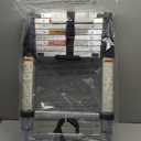 Telescoping Ladder 8.5 FT,Aluminum Lightweight Extension Ladder with 2 Triangle Stabilizers and 2 Detachable Hooks,Safety Lock Slow Down Design Collapsible Telescopic Ladder for Home Outdoor (Silvery(one-button))