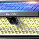 TECKNET 4200Lm 416 LED Solar Lights Outdoor Waterproof, 300 Angle & 3 Lighting Modes Motion Sensor Outdoor Lights, 2 Pack Security Solar Light IP66 for Fence Front Door Yard - 1 Pack (Cool White)