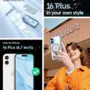 Meifigno Candy Series Case Designed for iPhone 16 Plus 6.7, [2X Screen Protectors] [Glitter Card & Wrist Strap] [MagSafe Compatible] Full Camera Protection for 16 Plus Case, Sky Blue