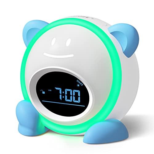 Windflyer OK to Wake Clock for Kids, Sleep Training Clock with Night Light and Sound Machine, Kids Alarm Clock for Bedrooms (Blue)
