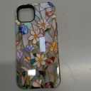 Case Compatible with iPhone 15 Plus,Fall Prevention Bright Hybrid 2-Layer Hard Shell Phone Case for Girls Boys,Stained Glass Bloom Flower