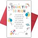 2 x Heartfelt Thank You Card for Teacher, End Of Year Gifts for Child’s Teachers, Cute Appreciation Card, Thank You Gift for Preschool Teacher or Nursery Teachers, Thank You so Much Card, 8.1 x 5.3 inches