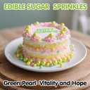 Edible Green Pearl Sprinkles,130g,Bright Green Pearls,Light Spring Sugar Pearls Mix Size Sprinkle for Cake Decorating,Baking Edible Candy,Cake Decorations,Cupcake Toppers,Cookie Donuts Ice Cream Toppings,Birthday Party Easter Supplies