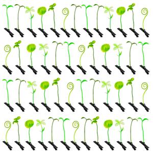 50 Pcs Sprout Clips Little Grass Hair Clips Bean Style Plant Hairpins Sprout Hair Clips Hair Accessories Gift for Women Girls Kids Party SchoolGrass)