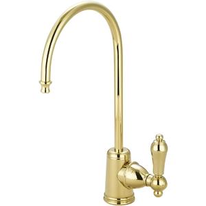 Kingston Brass Gourmetier KS7192AL Restoration Single Handle Water Filtration Faucet, Polished Brass, 6-Inch spout reach