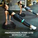 Sportneer Half Balance Ball - Inflatable Exercise Ball Trainer With Resistance Bands & Pump - Non-slip Yoga Ball for Stability, Core Training, Physical Therapy - Home Gym Equipment