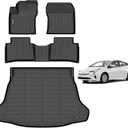 AIPOIL Floor Mats & Cargo Liner Set for 2016-2022 Toyota Prius (Not for Prius Prime & Prius v & Prius c) All Weather Protection Anti-Slip Automotive Floor Liners, Black
