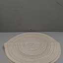 Floroom 15 Inch Round Braided Placemats Set of 4, Washable Heat Resistant Cotton Polyester Circle Place Mats for Kitchen Dining Table - Canvas Beige