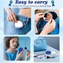 CORNER LACE 30pcs Colon Cancer Awareness Compact Mirrors, Blue Ribbon Abuse Prevention Heart Stress Cancer Awareness Favor Portable Pocket Mini Mirrors Bulk for Public Charity Fundraisers Event