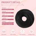 Hair Bun 100% Human Hair Natural Straight Messy Bun Hair Piece with Elastic Scrunchie for Women & Girls- 2 PCS Jet Black