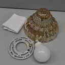 Battery Operated Wall Sconce, Vintage Rechargeable Wall Lights with Amber Lily Glass Shade, Wireless Indoor Wall Lamp with Remote for Bedroom Living Room Bathroom Hallway