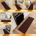 Ottomanson Hallway Runner Rug 20" x 53" Non Slip Solid Area Rugs Easy to Clean Laundry Rug Runner Durable & Pet Friendly Floor Carpet Runners for Hallways Entryway Living Room Kitchen, Brown