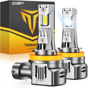 FAHREN Ultra Bright H11 Bulbs, 60000LM H11/H8/H9 Lights, 13X Brighter High-Focus LED HID, 6500K Cool White H18 Fog Light,Low Noise, Advanced Cooling, 90000Hrs Life,Pack of 2