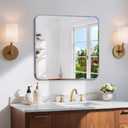 CILIBER Beveled Mirror, 24x48 Rectangle Bathroom Mirror Rounded Corner, 3mm Tempered Glass Frameless Vanity Mirror with Beveled Edge for Over Sink, Bedroom, Entryway, Vertical or Horizontal