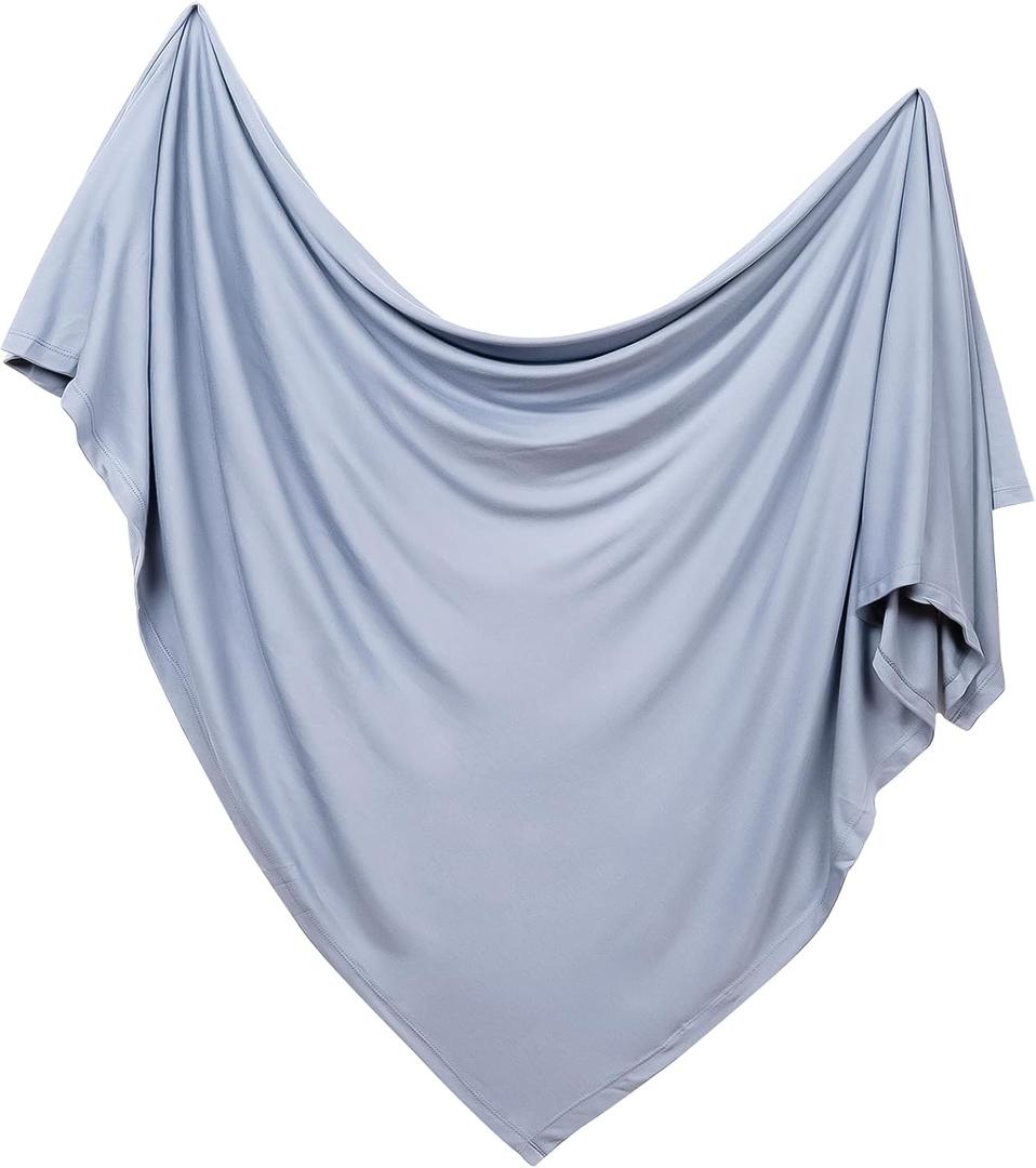 PurComfy Supersoft Swaddle Blanket, Premium Bamboo Viscose Baby swaddling Blankets for Newborns, Lightweight & Breathable Swaddle Blankets for Boys and Girls, 47 x 47, Neutral Baby Essentials (Whale)