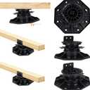12pack Adjustable Deck Support Pedestal,Floor Lift Plastic Deck Foundation Support Base, Floating Deck Platform,Height Adjustment Raising from1-9/16" to 2-3/4", Automatic Leveling