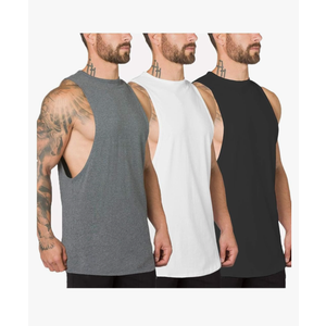 Men's Muscle Cut Off Gym Workout Stringer Tank Tops Bodybuilding Fitness T-Shirts 1/2/3 Pack Size XL