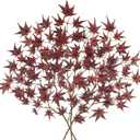 DILATATA 3 Pcs Artificial Maple Leaves Branches 23.6 Inch Fake Fall Maple Plants Autumn Leaf Bushes Faux Silk Foliage for Home Thanksgiving Centerpiece Farmhouse Fireplace Halloween Dcor - Burgundy