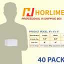 HORLIMER 8x6x6 Shipping Boxes Set of 40, White Corrugated Cardboard Mailer Box for Packing Small Business