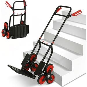Stair Climbing Hand Truck Heavy Duty Foldable Trolley 120kg Red