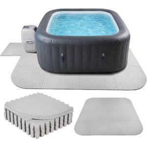 Nisorpa 85 Inch Hot Tub Pad Foundation for Inflatable Tub 1/2" Extra Thick Hot Tub Mat Non Slip Pool Spa Pad EVA Foam Padding Flooring Protector Outdoor Game Camping mat for Outdoor Balcony (Grey)
