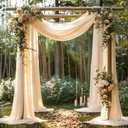 Champagne Wedding Arch Draping Fabric 2 Panels 30'' x 20FT Champagne Drapes Sheer Fabric Backdrop Arch Draping Fabrics for Wedding Ceremony Birthday Party Bridal Shower Decoration