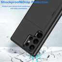 for Samsung Galaxy S25 Ultra Wallet Case with Card Holder, 2X Screen Protector Dual Layer Heavy Duty Protective Hidden Card Slot Case for Galaxy S25 Ultra 6.9" 2025 (Black)