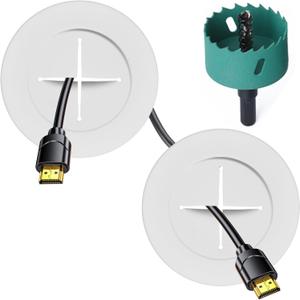 TV Wire Hider Kit for Wall Mount TV, White in Wall Cable Management Kit, Includes 2 Pass Throughs and Hole Saw Drill Attachment for Easy Install TV Wire Hider Kit for Wall Mount TV, White in Wall Cable Management Kit, Includes 2 Pass Throughs and Hole Saw Drill Attachment for Easy Install