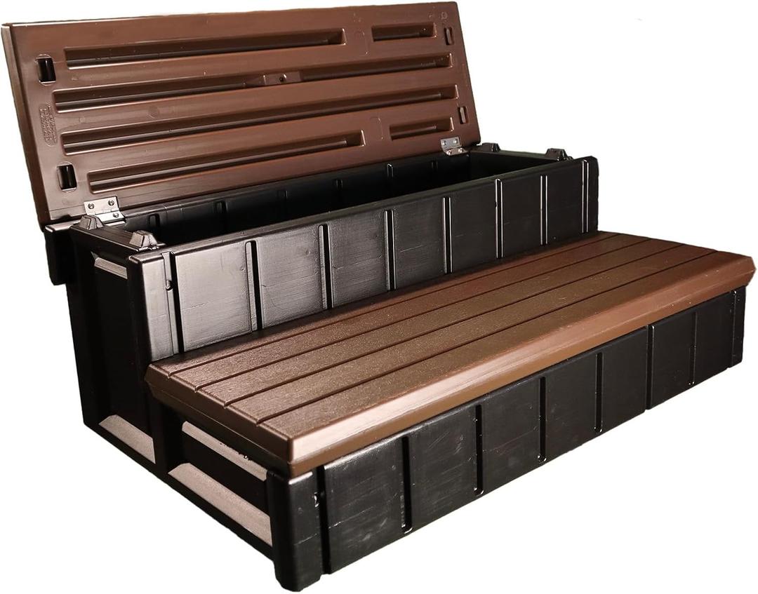 Confer Plastics Storage Step for Spas and Hot Tubs: Durable, Multi-Functional, and Made in The USA - Espresso