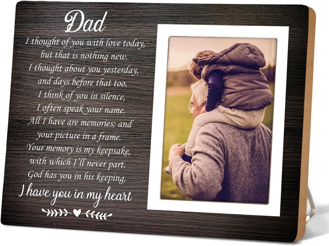 Memorial Gifts for Loss of Loved Father, Loss of Dad Memorial Picture Frame, Condolence Bereavement Gifts Father, in Memory of Dad Grief Gift, Sympathy Gift, Memorial Dad12P028