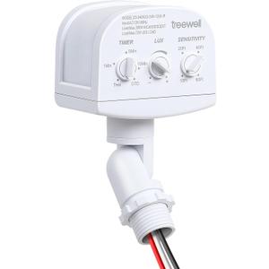 240-Degree Replacement Motion Sensor, Adjustable LUX(5-300) & Time & Detection Sensitivity Up to 60 Feet Range, 3 Working Modes Outdoor Motion Detector for Security Floodlight, White