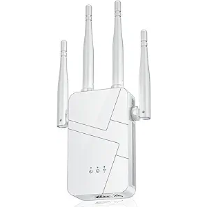 2025 WiFi Extender Signal Booster for Home, 15000sq.ft Wireless Internet Repeater, Long Range WiFi Booster and Signal Amplifier w/Ethernet Port, WiFi Router Extender Support 99% Devices, 1-Tap Setup (Black)