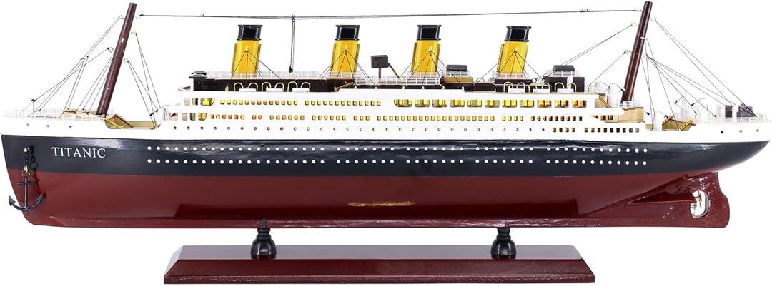 Titanic 24inch Wooden Ship Model Home Decor Pre-Built Cruise Ship Gift Nautical Sailboat Decor