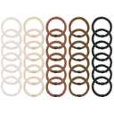 Hair Ties for Women Girls, Funtopia 30 Pcs Elastics Hair Bands Ponytail Holders for Thick Hair, No Damage No Crease Hair Elastics (Black/Brown/White/Beige/Coffee) (1.Neutral)
