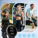 GPS Smart Watches for Men, 1.39" AMOLED Screen Smartwatch, Bluetooth Call/100+ Sport Modes/GPS/Compass/Heart Rrate/Blood Pressure, Fitness-Tracker, Smartwatch for Android iPhone(Gray& Black)