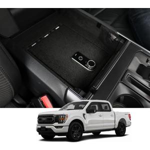 Center Console Gun Safe Vault - WASAI Premium In-vehicle Console Lock Box Compatible with Ford F-150 2021-2024, Fingerprint Lock with Key. Center Console Gun Safe Vault - WASAI Premium In-vehicle Console Lock Box Compatible with Ford F-150 2021-2024, Fingerprint Lock with Key.