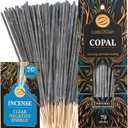 Copal Incense Sticks Smudge Kit (70 pcs)  100% Pure Long Burning White Copal Resin Day of The Dead Incense from Mexico