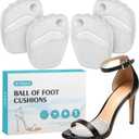 KTSAY Metatarsal Pads Women, Gel Ball of Foot Cushions for Pain Relief in Shoes, Non-Slip Heel Inserts, One Size Fits All (1 Pair, Clear)