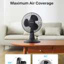 PELONIS Table Fan 12-Inch, 120 Oscillating Table Fan Small Portable Electric Plug-In Desk Fan with 3-Speeds, 126 Adjustable Tilt Head for Bedroom and Office Black